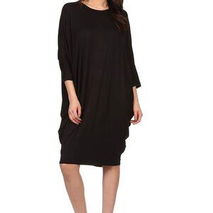 HDR02088 Your Choice of Black, Charcoal or Pink Dolman Sleeve Dress Cotton